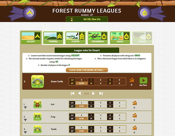 Third in game image of Forest Rummy card game